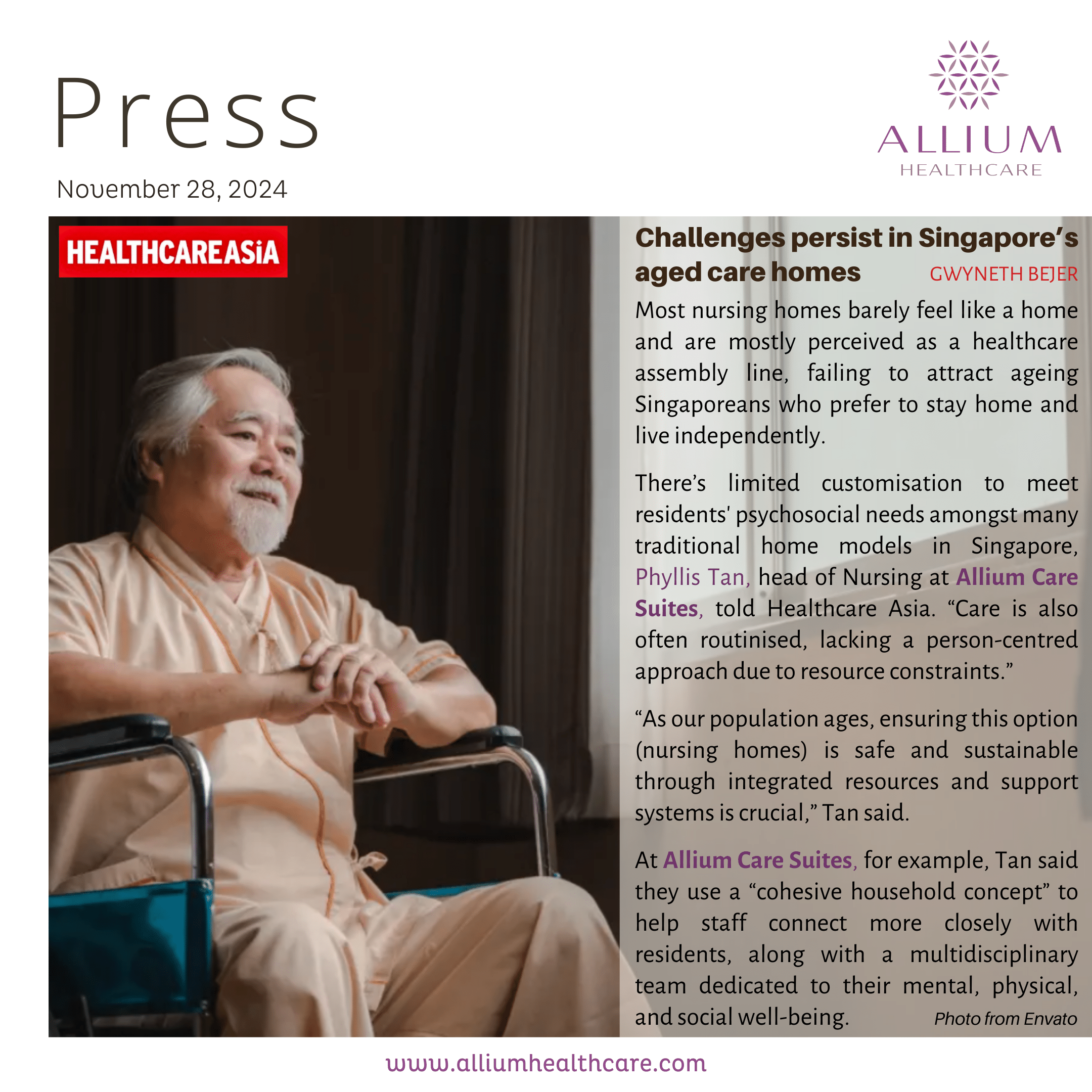 Challenges Persist in Singapore’s Aged Care Homes